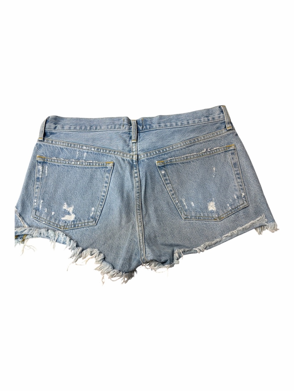 AGOLDE Parker Cut-Off Denim Shorts Size 29 Light Wash Distressed Frayed Hem - Picture 4 of 4